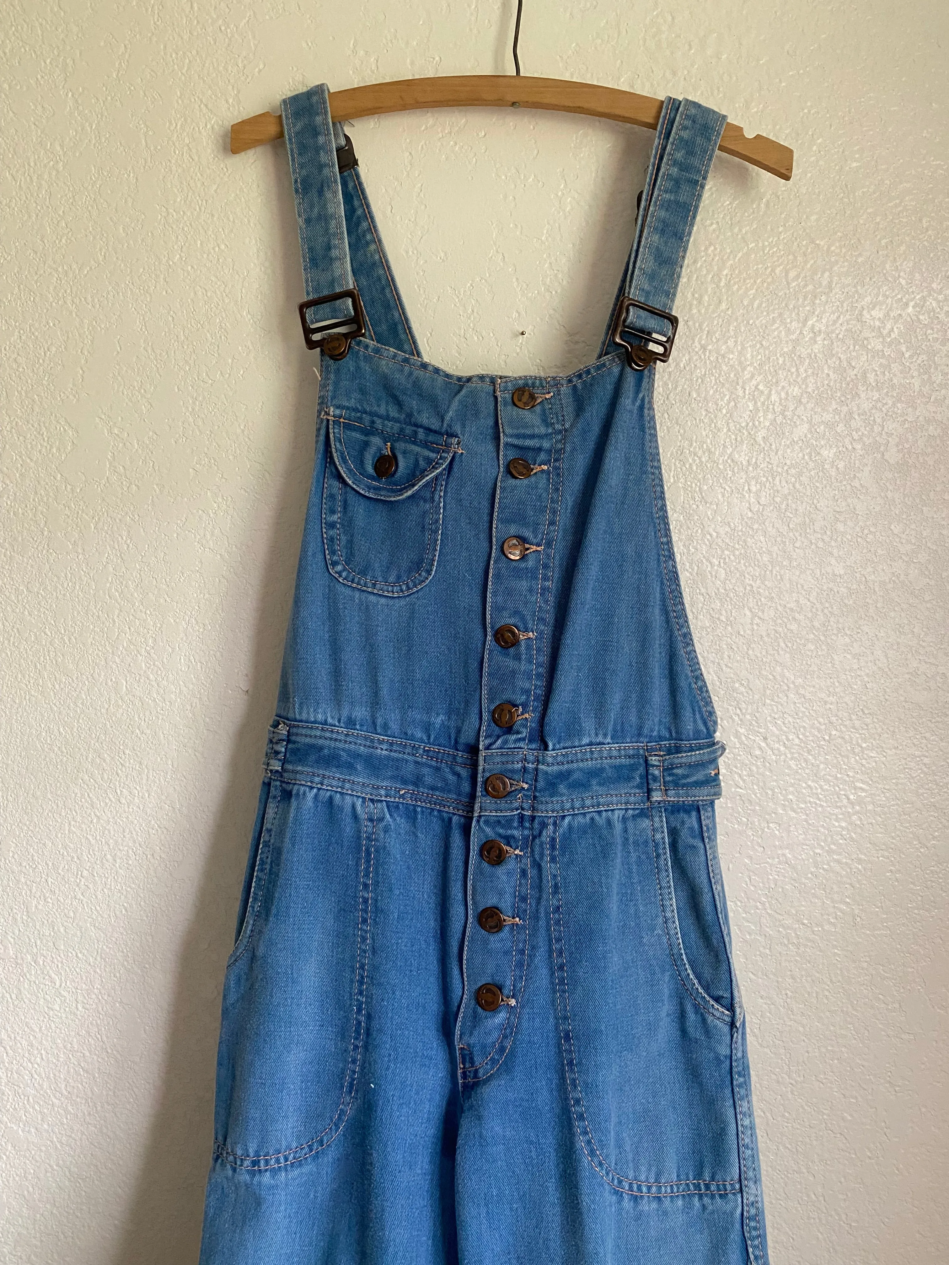 1970s Hang Ten denim overall low back jumpsuit