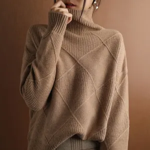 2022 Autumn and Winter New Women&#39;s Pullover Sweater Thickened Warmth Fashion Large Size Knitted Wool Sweater High Collar