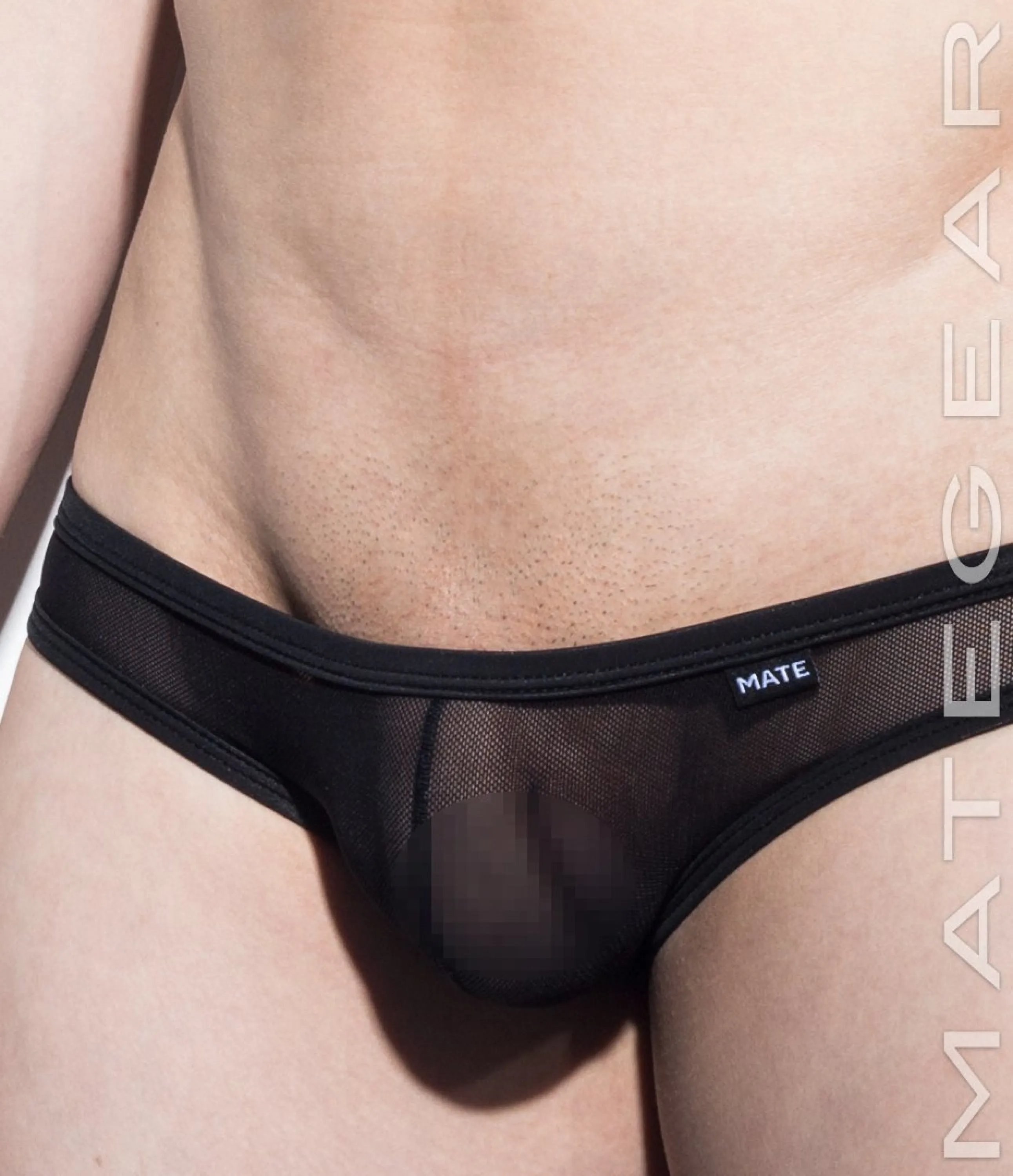 [2pc/Pack] Sexy Men's Underwear Mini Squarecut Trunks - Ran Kwang (Flat Front / Reduced Sides) (Soft Thin Mesh Signature Series)