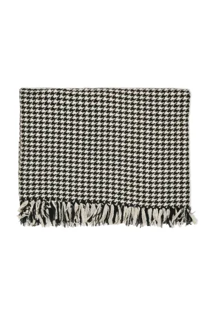 Andrea's Black/White Plaid Houndstooth Cashmere Throw