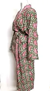 Best Seller: Rich Mixed Print Kimono Dusters (Green Pink)