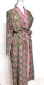 Best Seller: Rich Mixed Print Kimono Dusters (Green Pink)