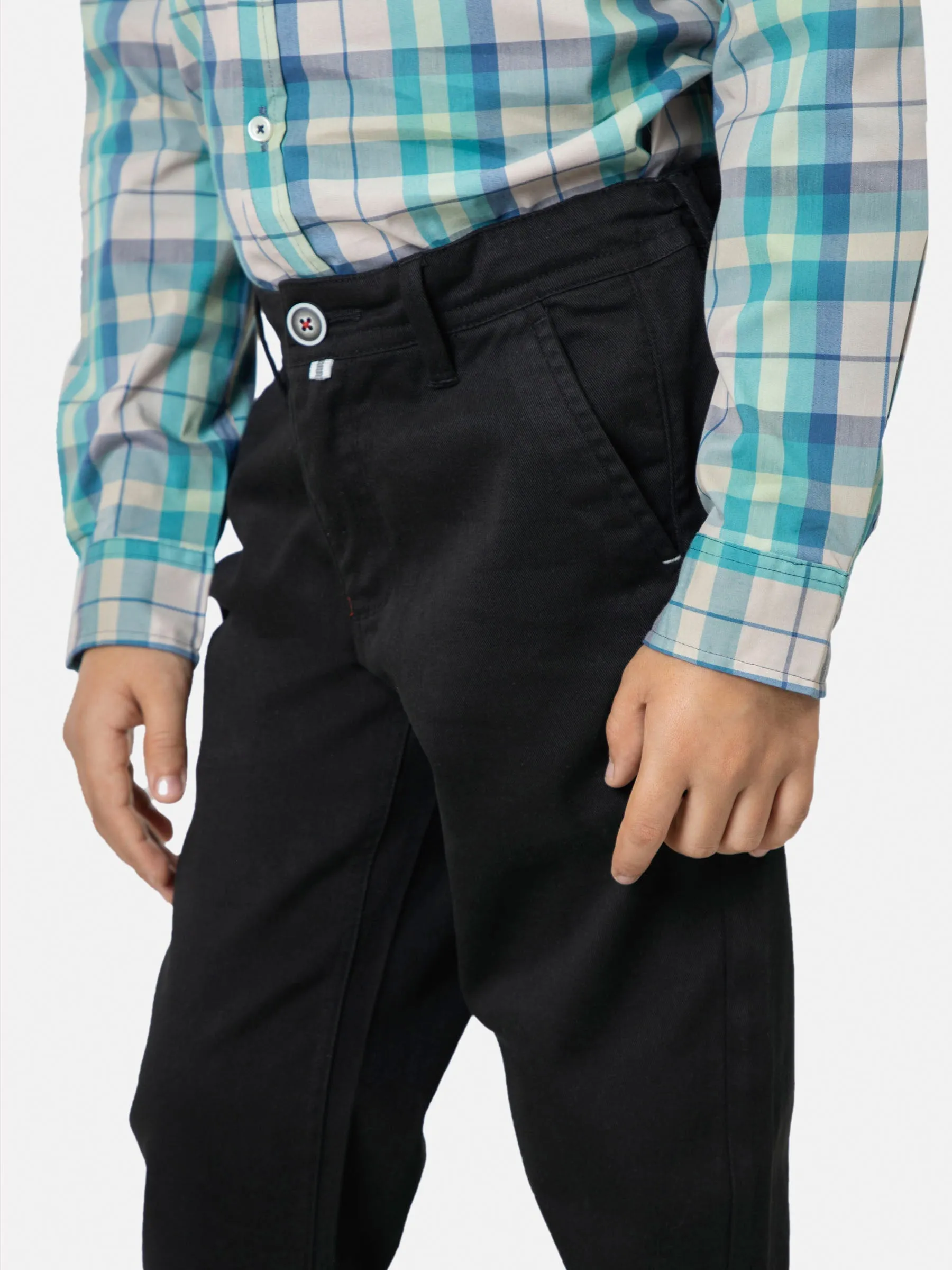 Black Casual Chino With Flap Pockets