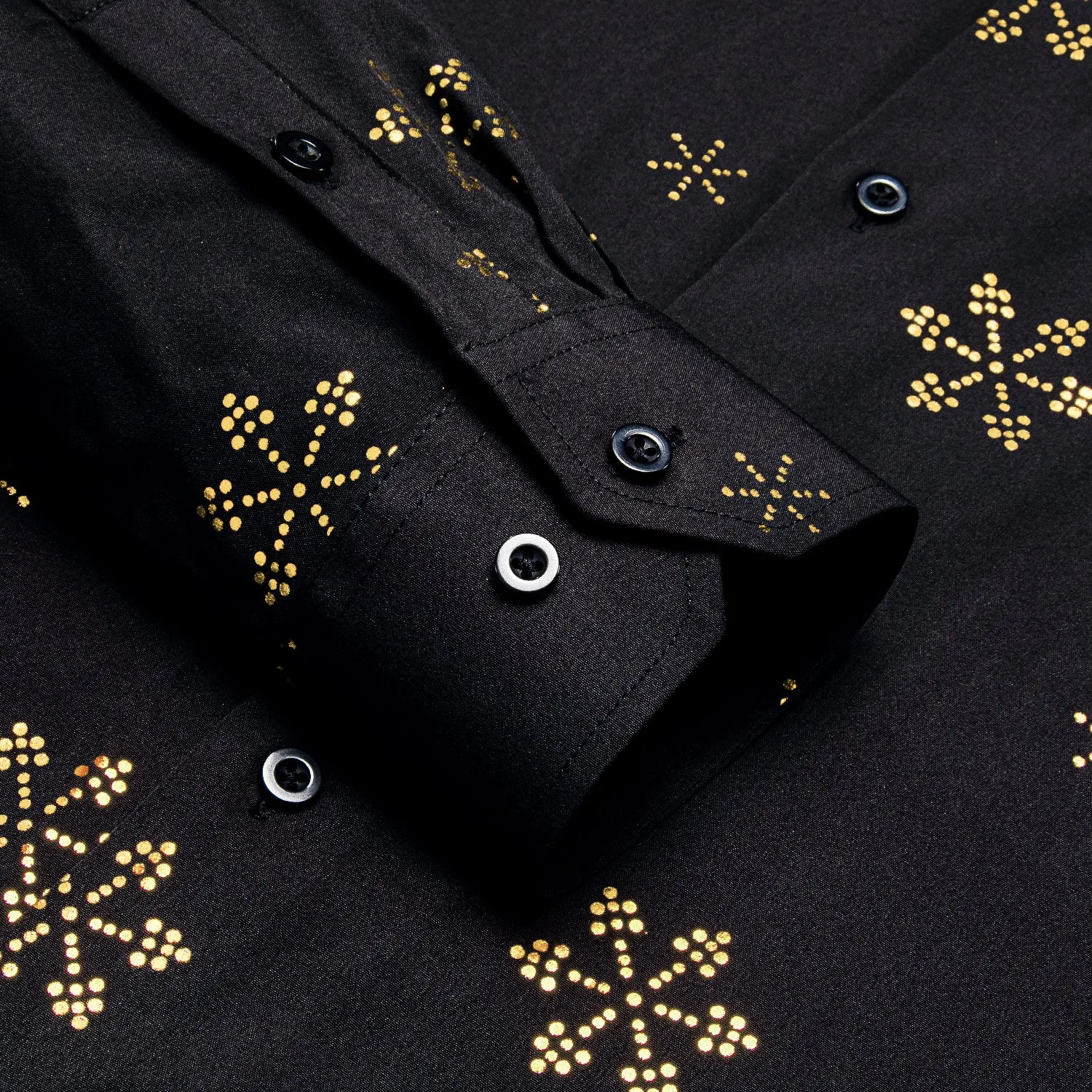 Black Christmas Golden Snow Novelty Men's Long Sleeve Shirt