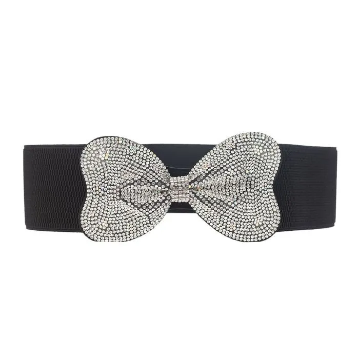 Black Detail Rhinestones Belt