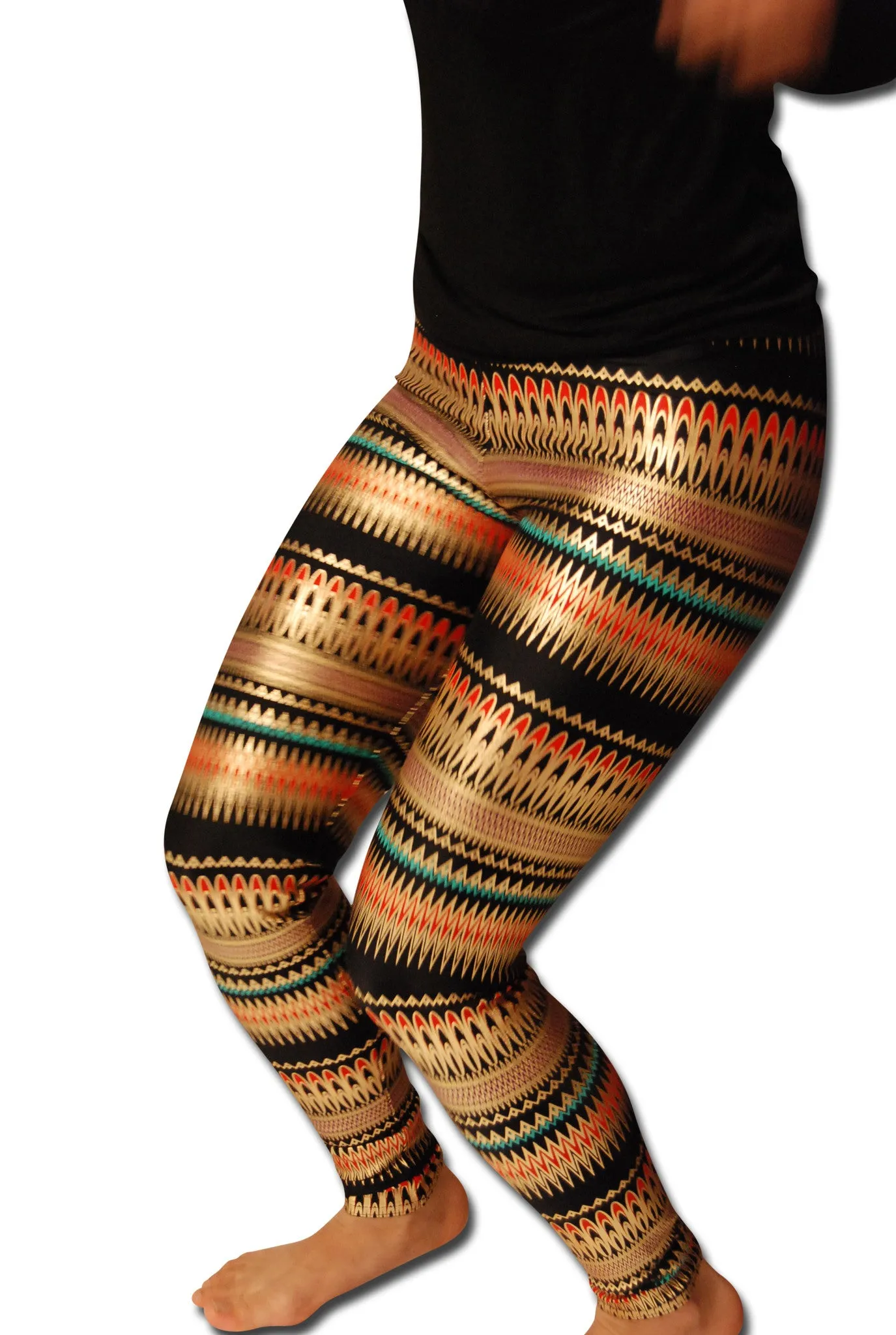 Black Milk Gold Zigzag Leggings