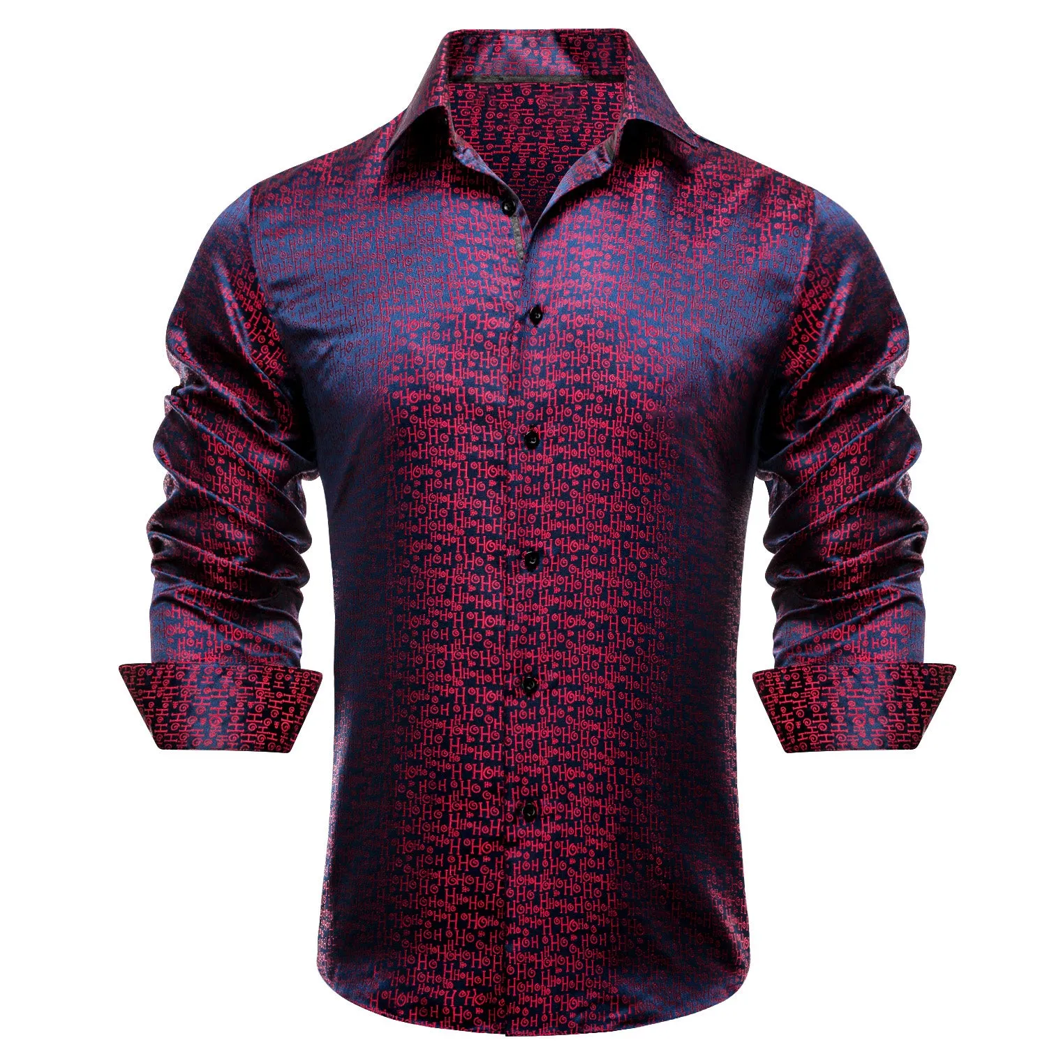 Black Red Novelty Men's Long Sleeve Shirt