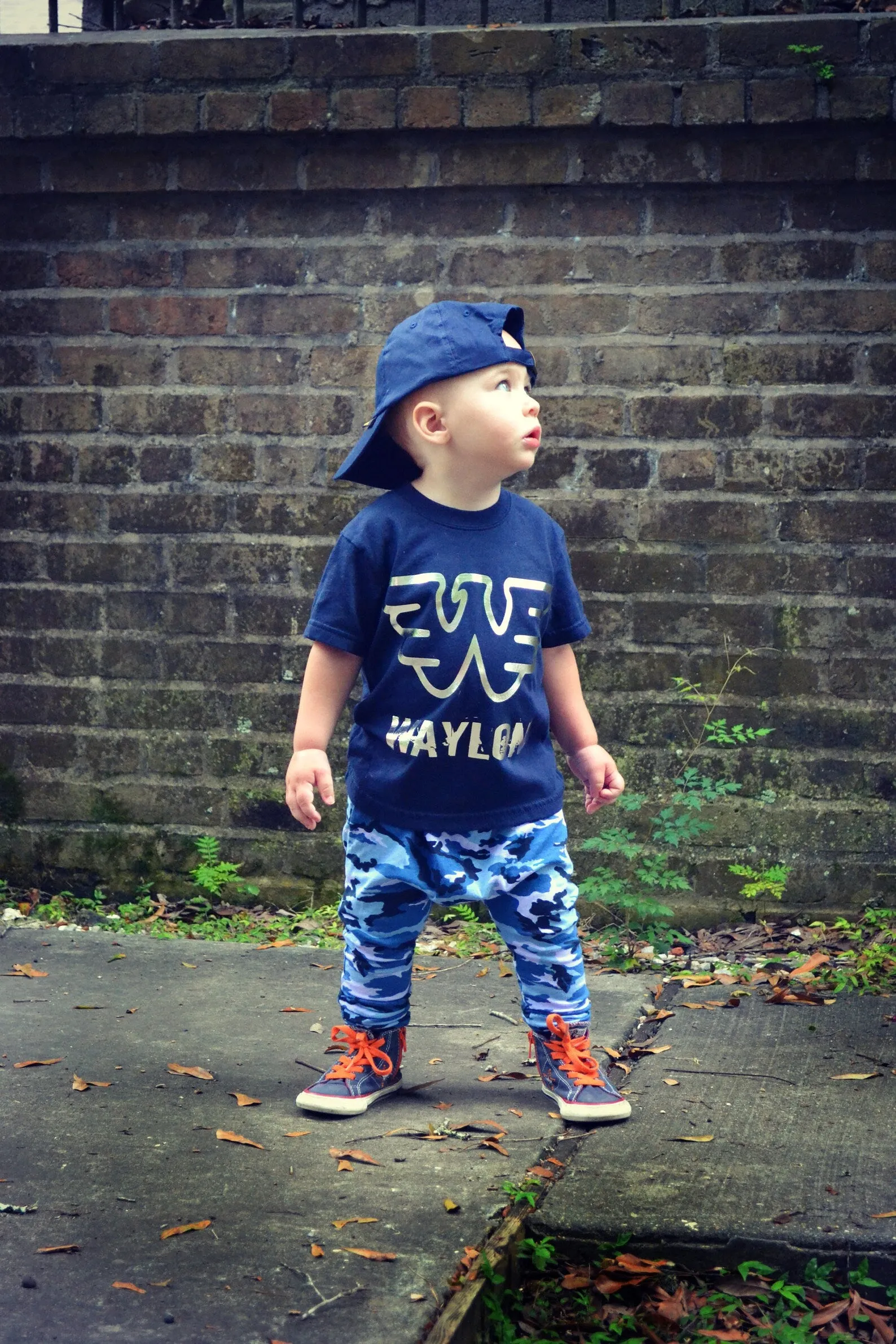 Boys Black and White Striped Leggings