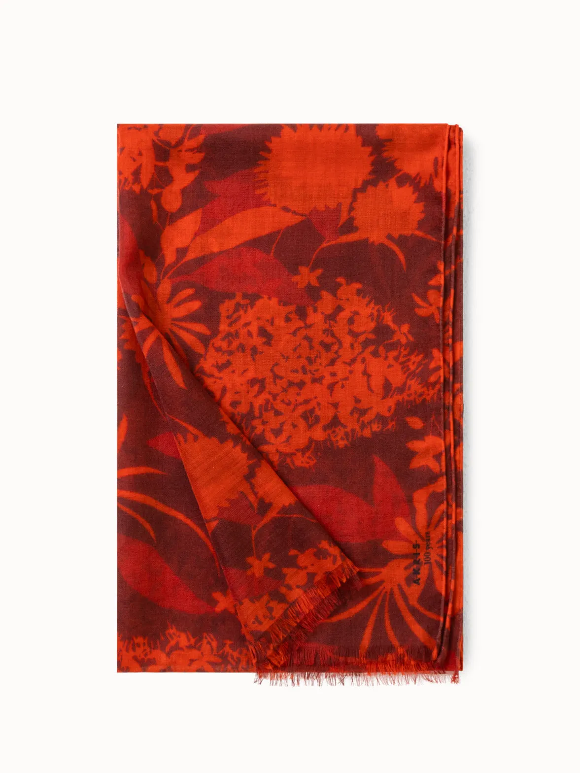 Cashmere Silk Scarf with Abraham Flower Print