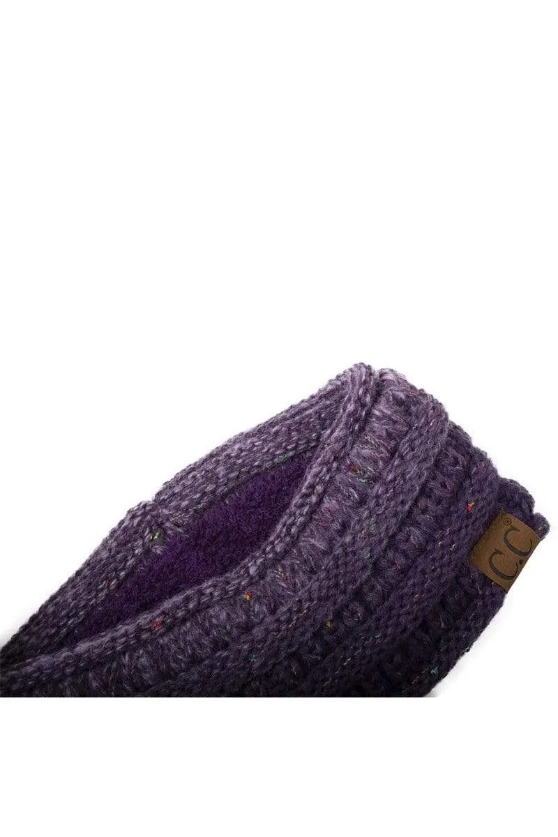 C.C HW817 - Soft Stretch Winter Warm Cable Knit Fuzzy Lined Confetti Ombre Ear Warmer Headband