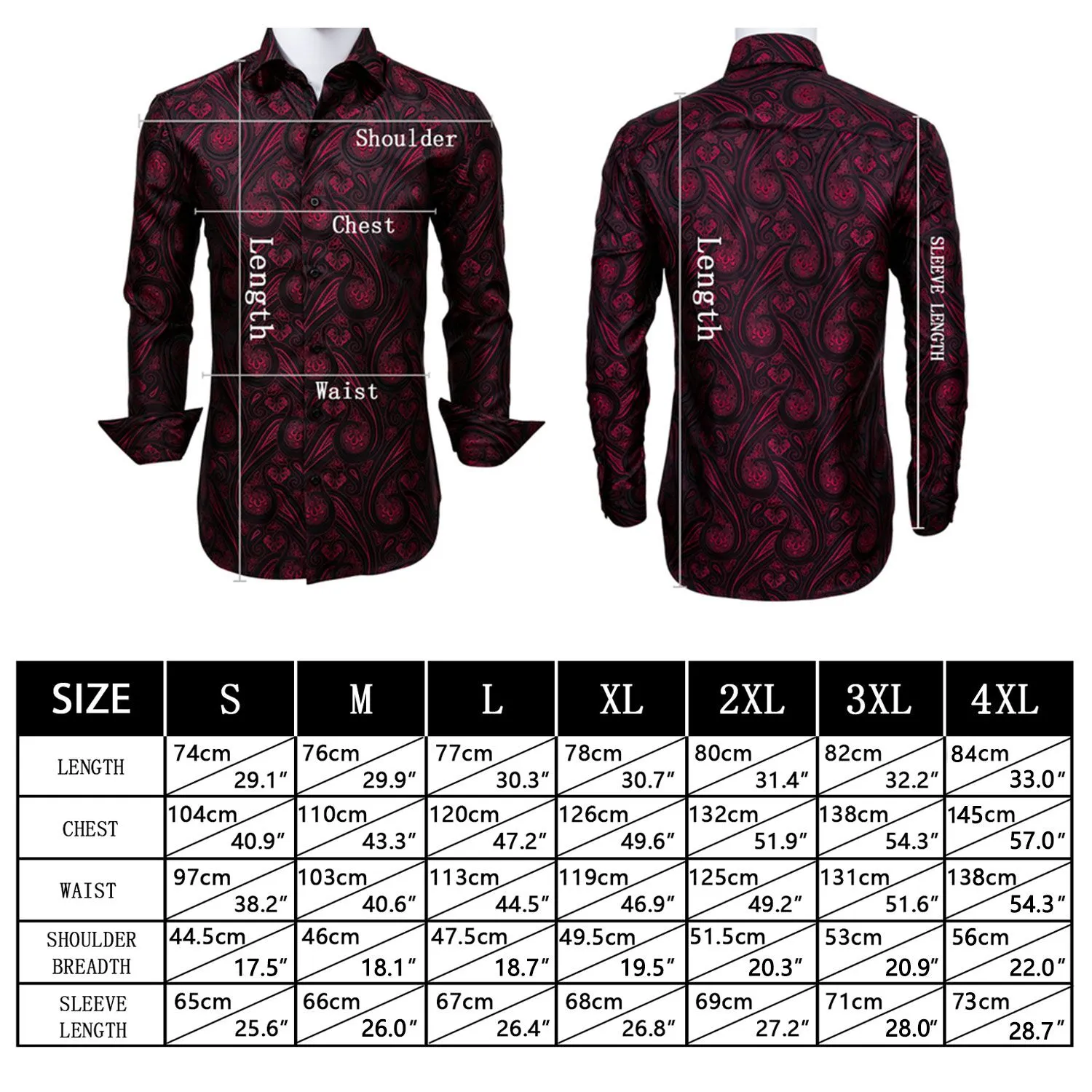 Champagne Floral Pattern Silk Men's Long Sleeve Shirt