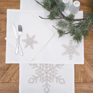 Champagne Snowflake Table Linens