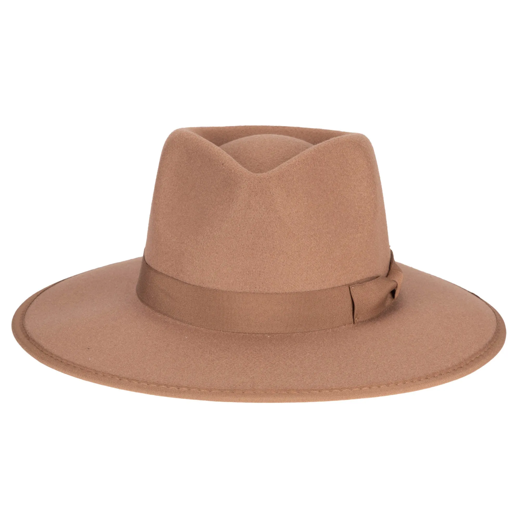 Classic Brim Fedora with Flat Grosgrain Bow and Band