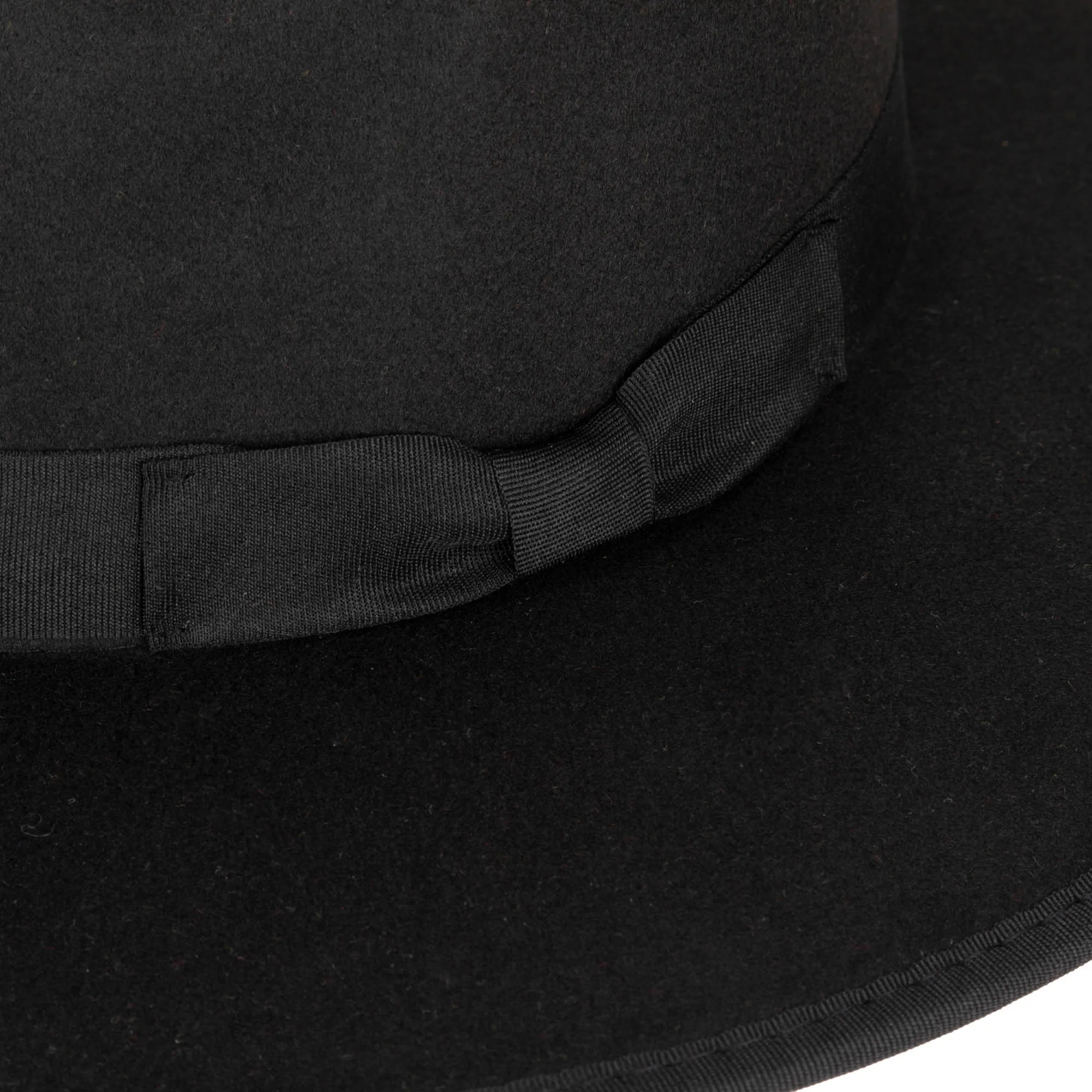 Classic Brim Fedora with Flat Grosgrain Bow and Band