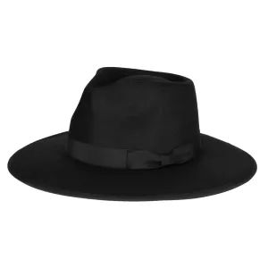 Classic Brim Fedora with Flat Grosgrain Bow and Band