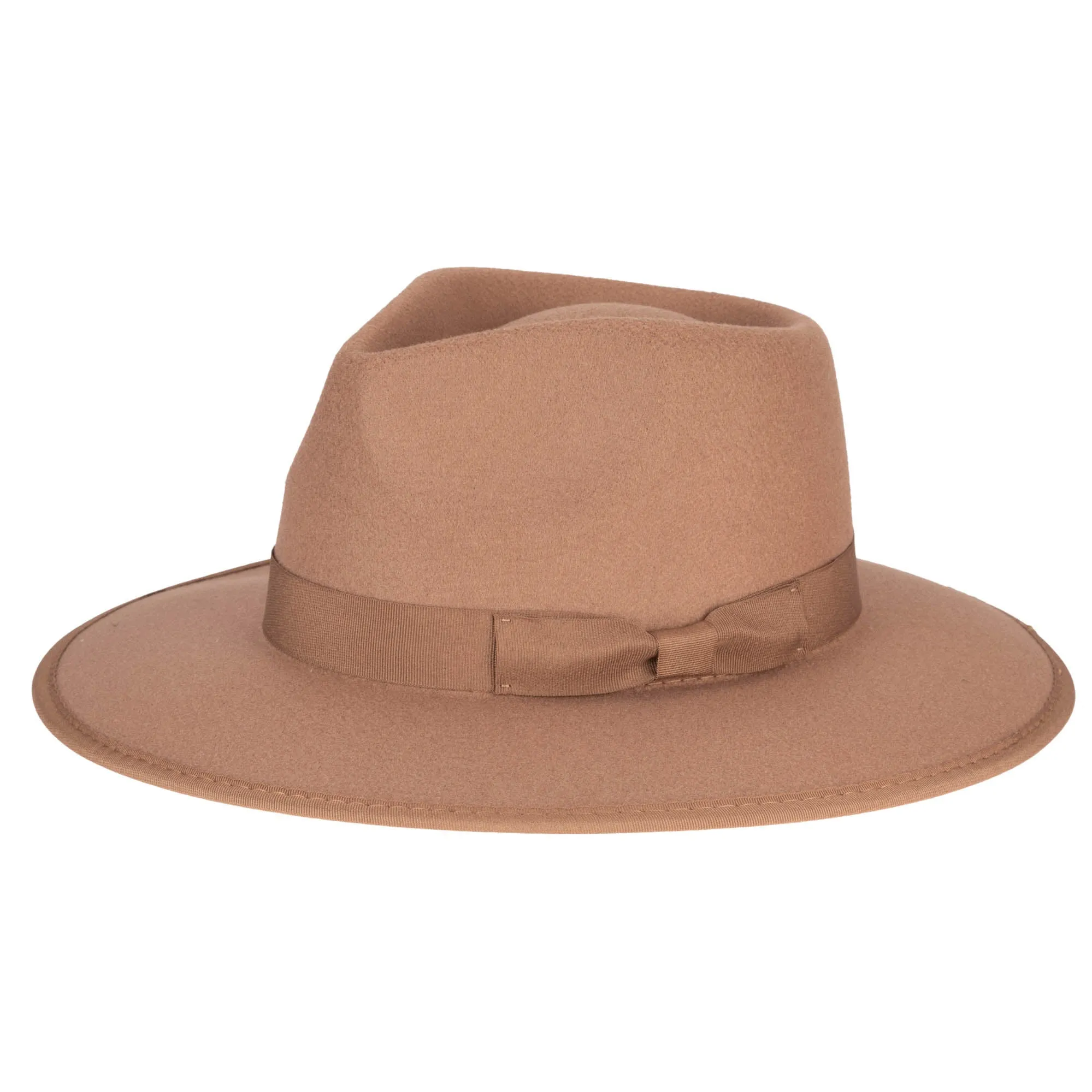 Classic Brim Fedora with Flat Grosgrain Bow and Band