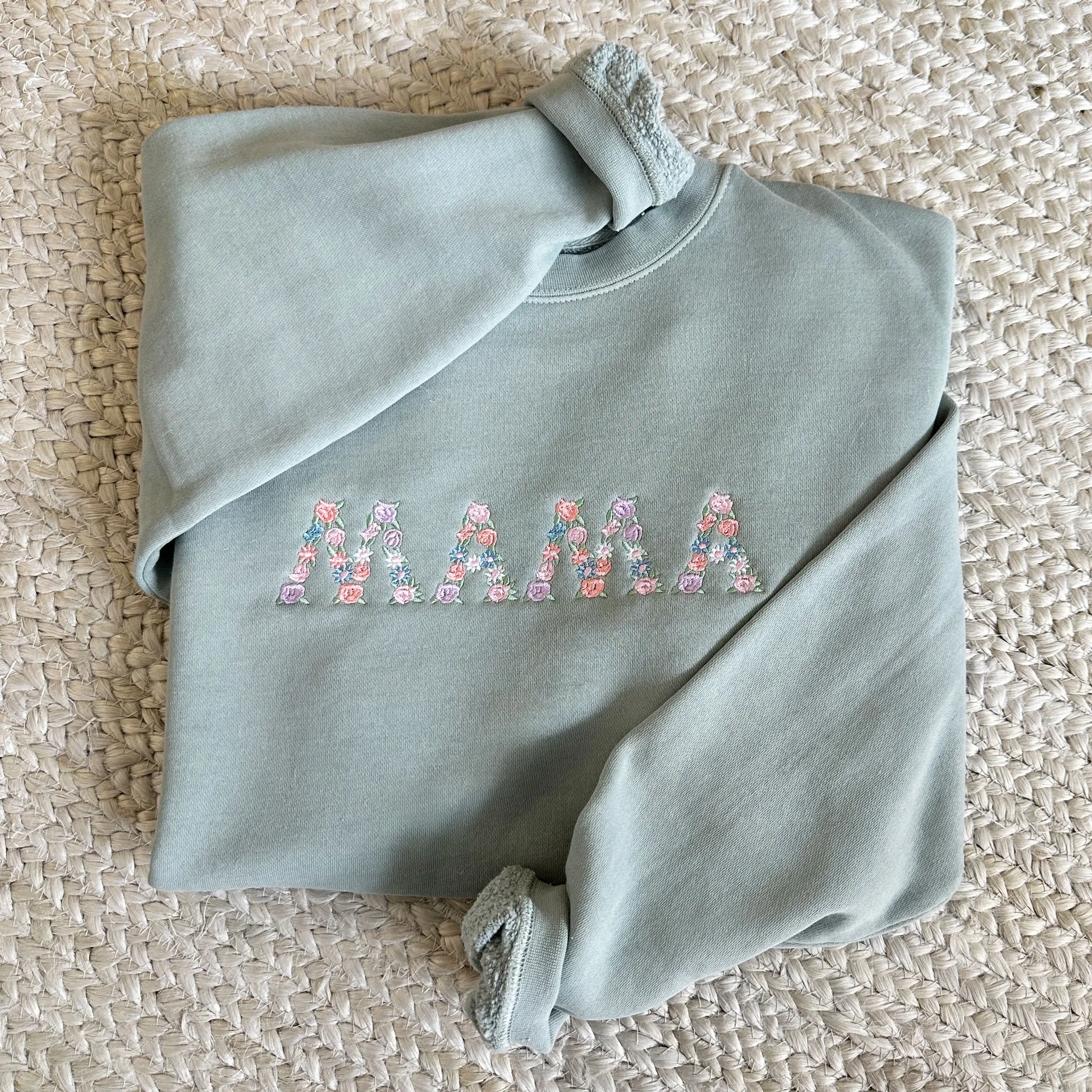 Colorful Floral MAMA Crewneck Sweatshirt