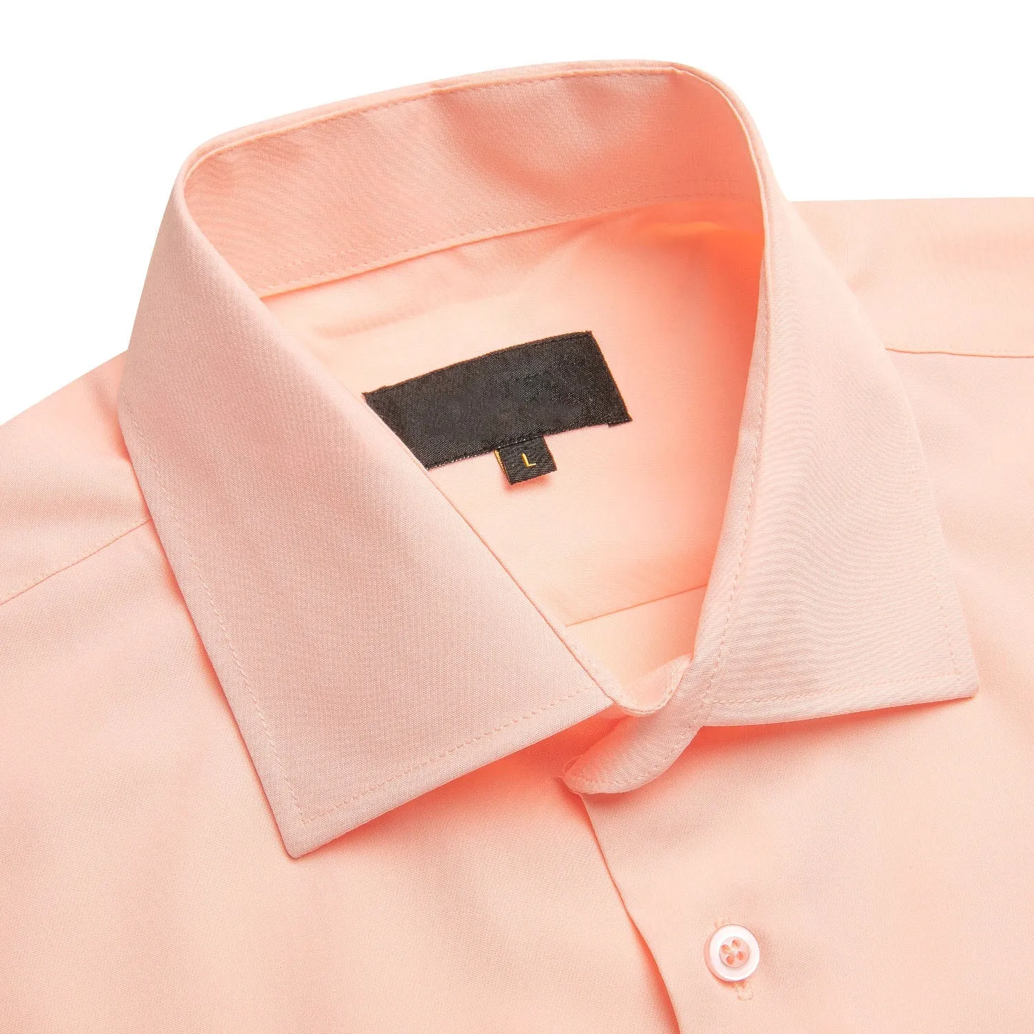 Cream Pink Solid Men's Short Sleeve Shirt