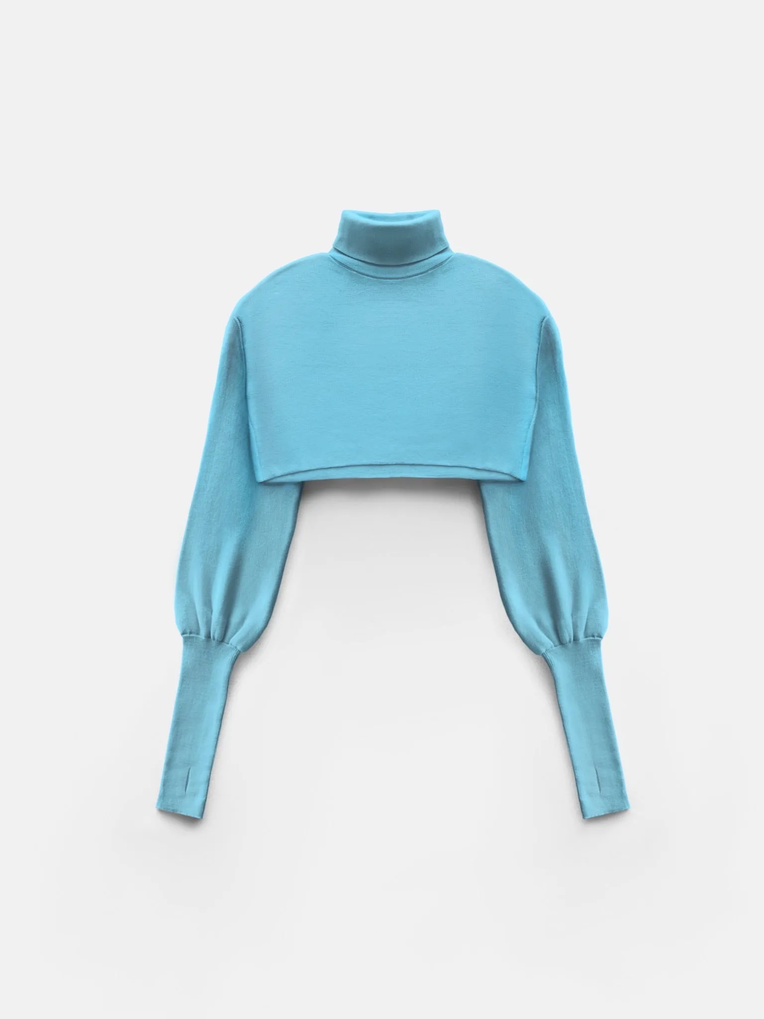 Crop Collar Sweater - Baby Blue