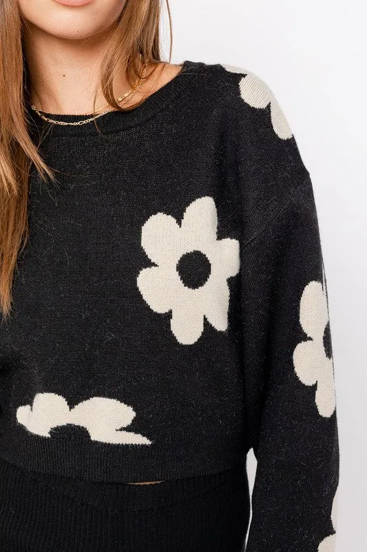 Daisy Days Crop Sweater