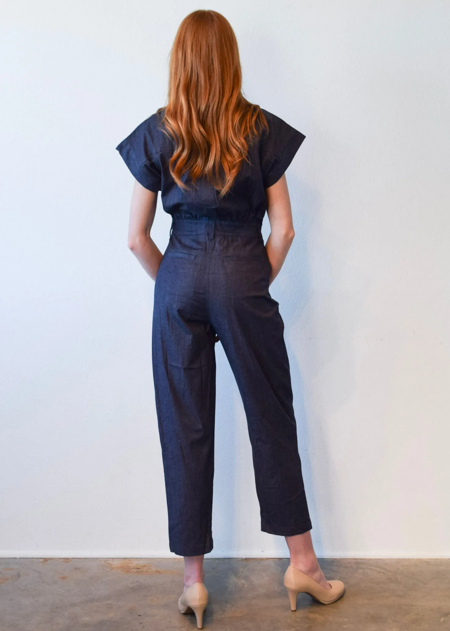 Denim Jumpsuit Dark Blue Denim