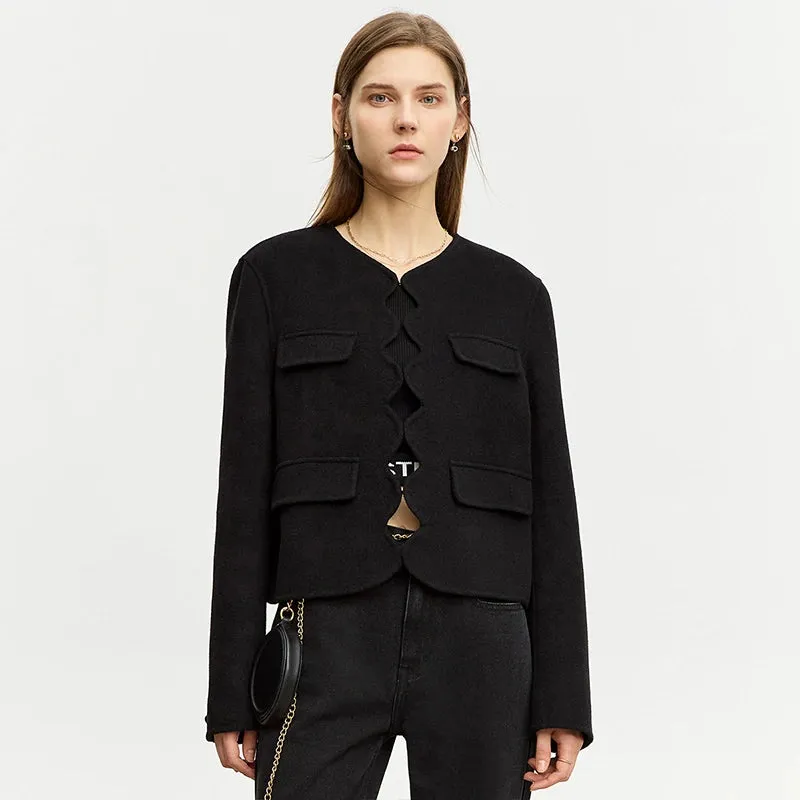 Double-Sided Woolen Crop Coat