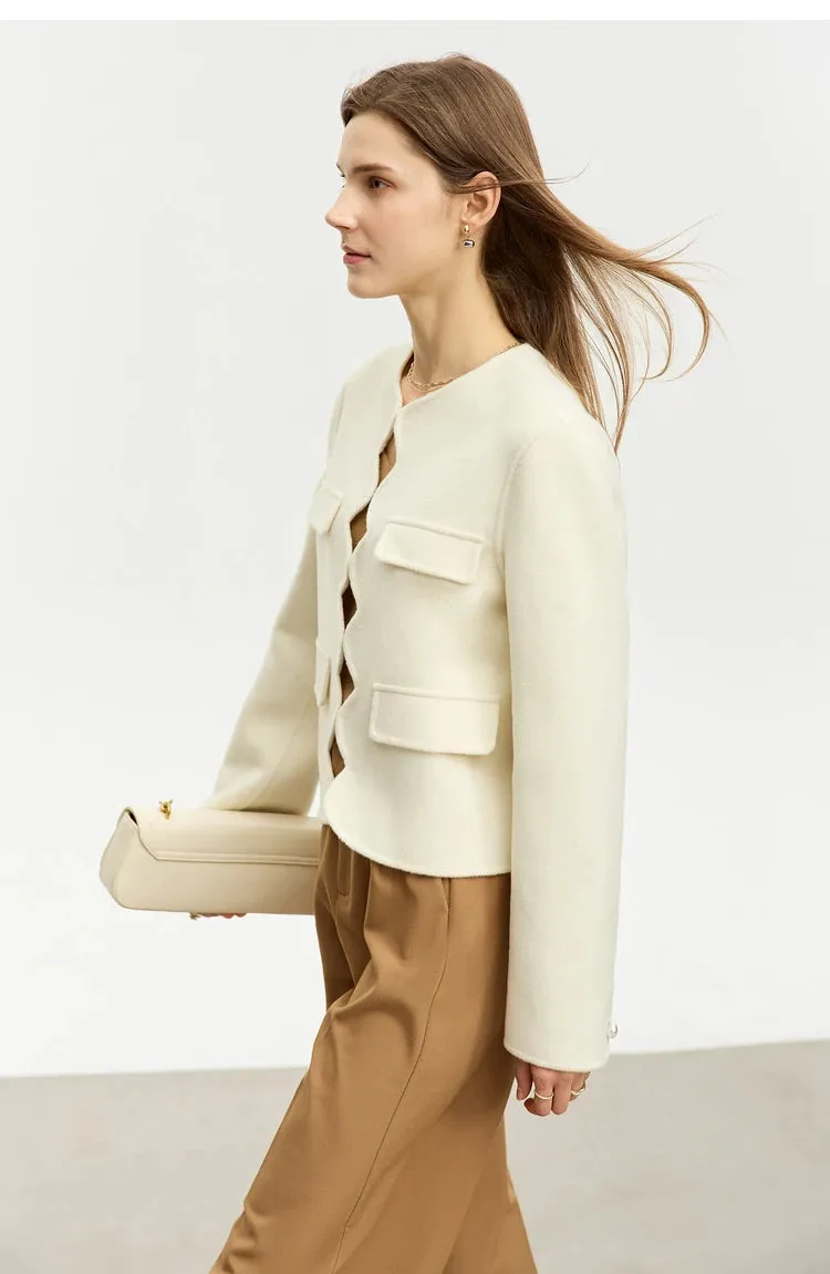 Double-Sided Woolen Crop Coat