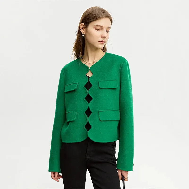 Double-Sided Woolen Crop Coat