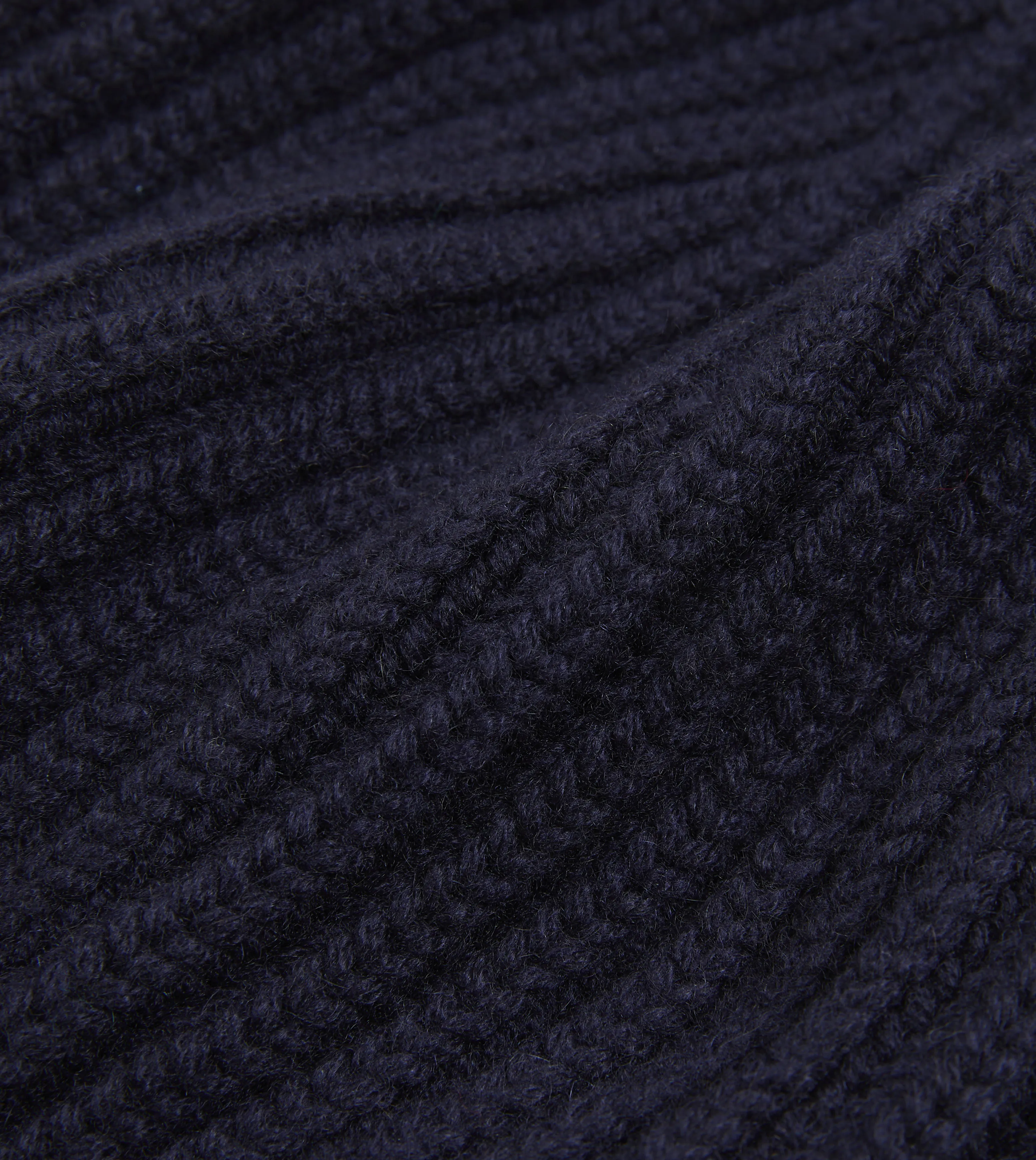 Drake's Cashmere Ribbed Knit Beanie / Navy