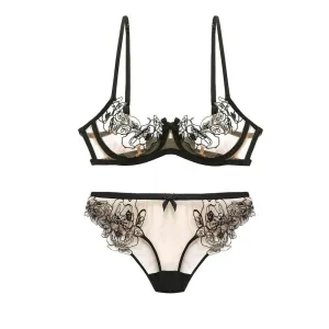 Embroidered Bra and Pantie Set - Comfortable and Sophisticated Lingerie Set