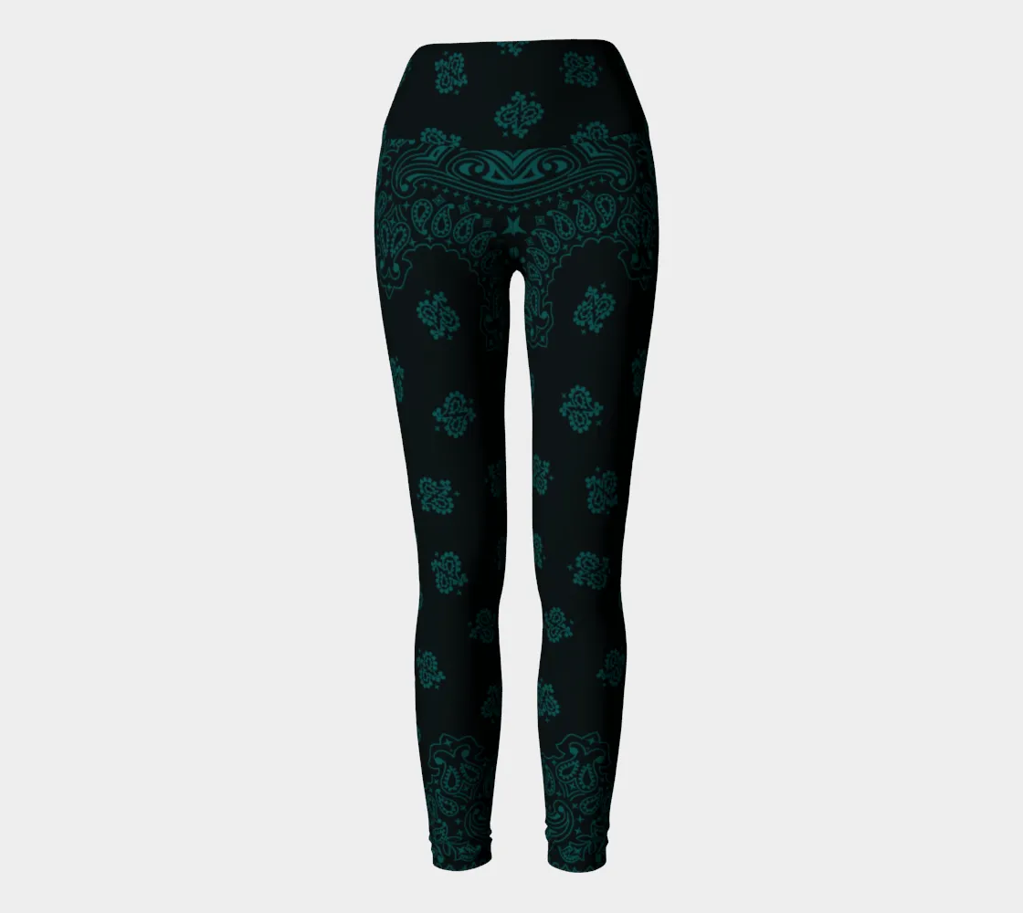 Emerald Green Bandana Art Yoga Leggings