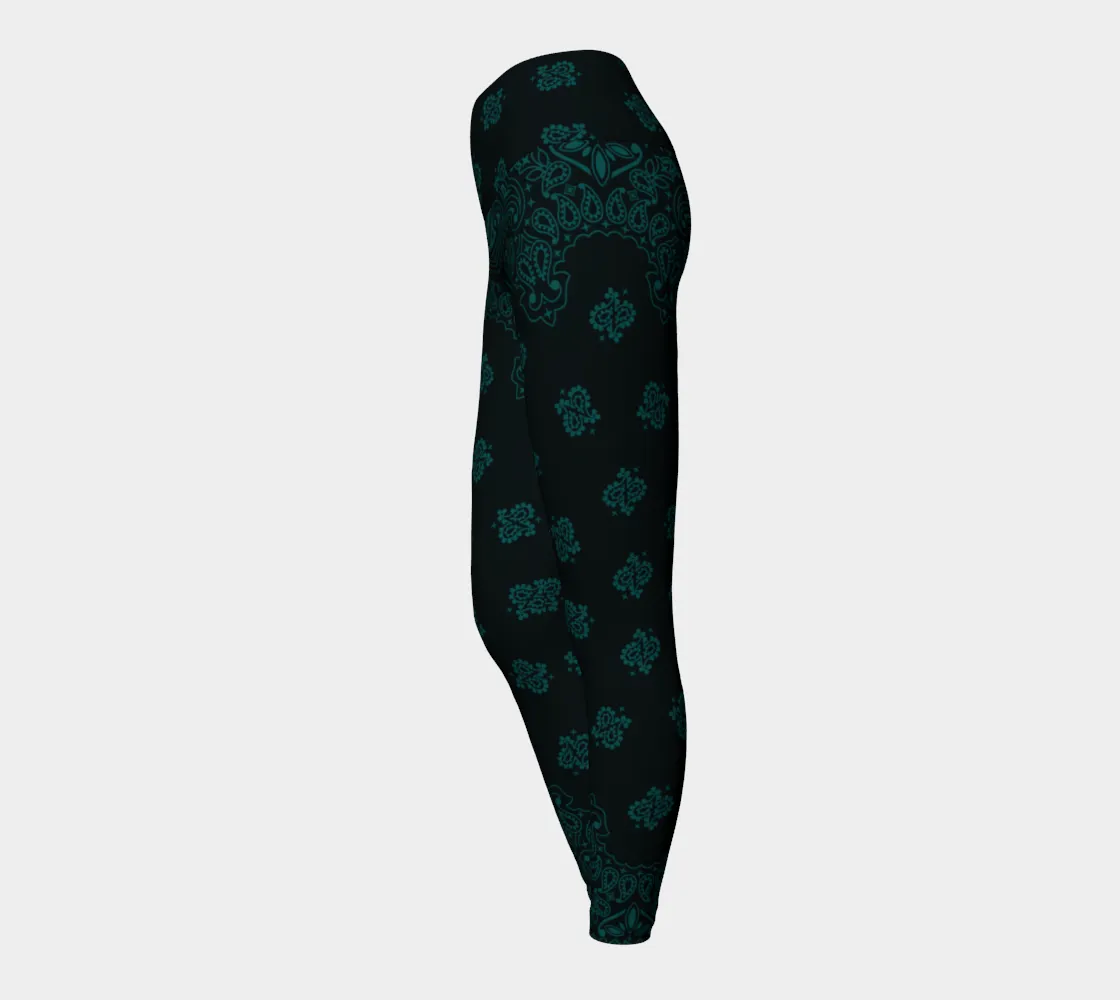 Emerald Green Bandana Art Yoga Leggings