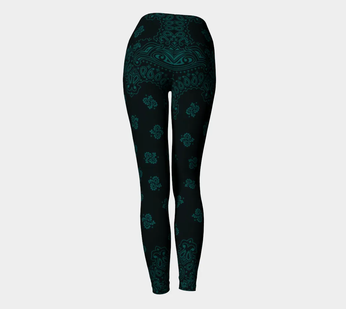 Emerald Green Bandana Art Yoga Leggings