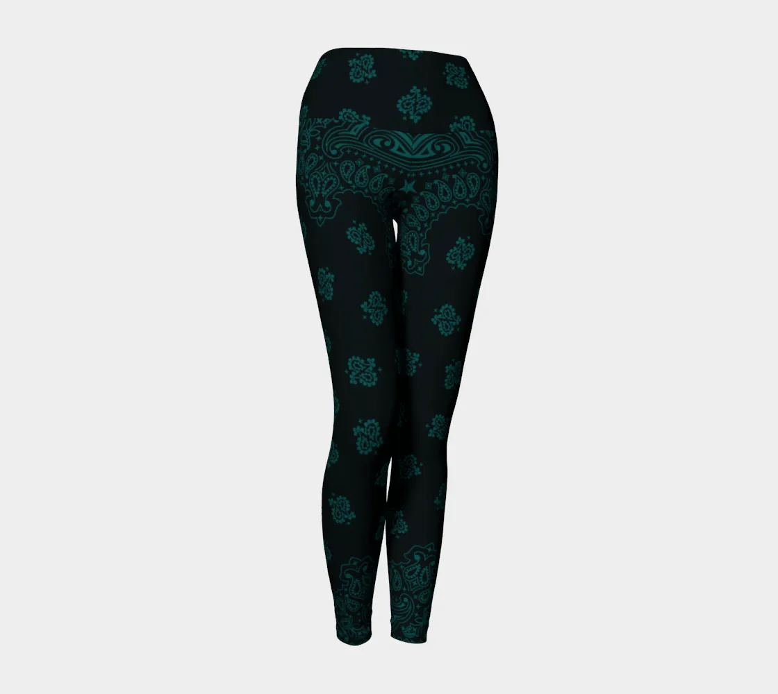 Emerald Green Bandana Art Yoga Leggings