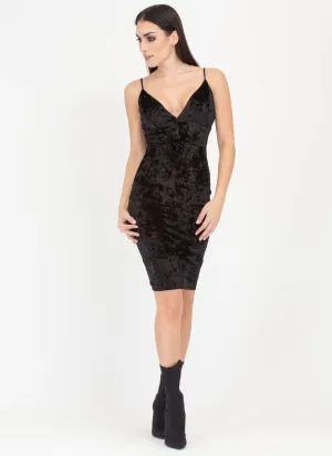 Enchanting Crushed Velvet Midi Dress