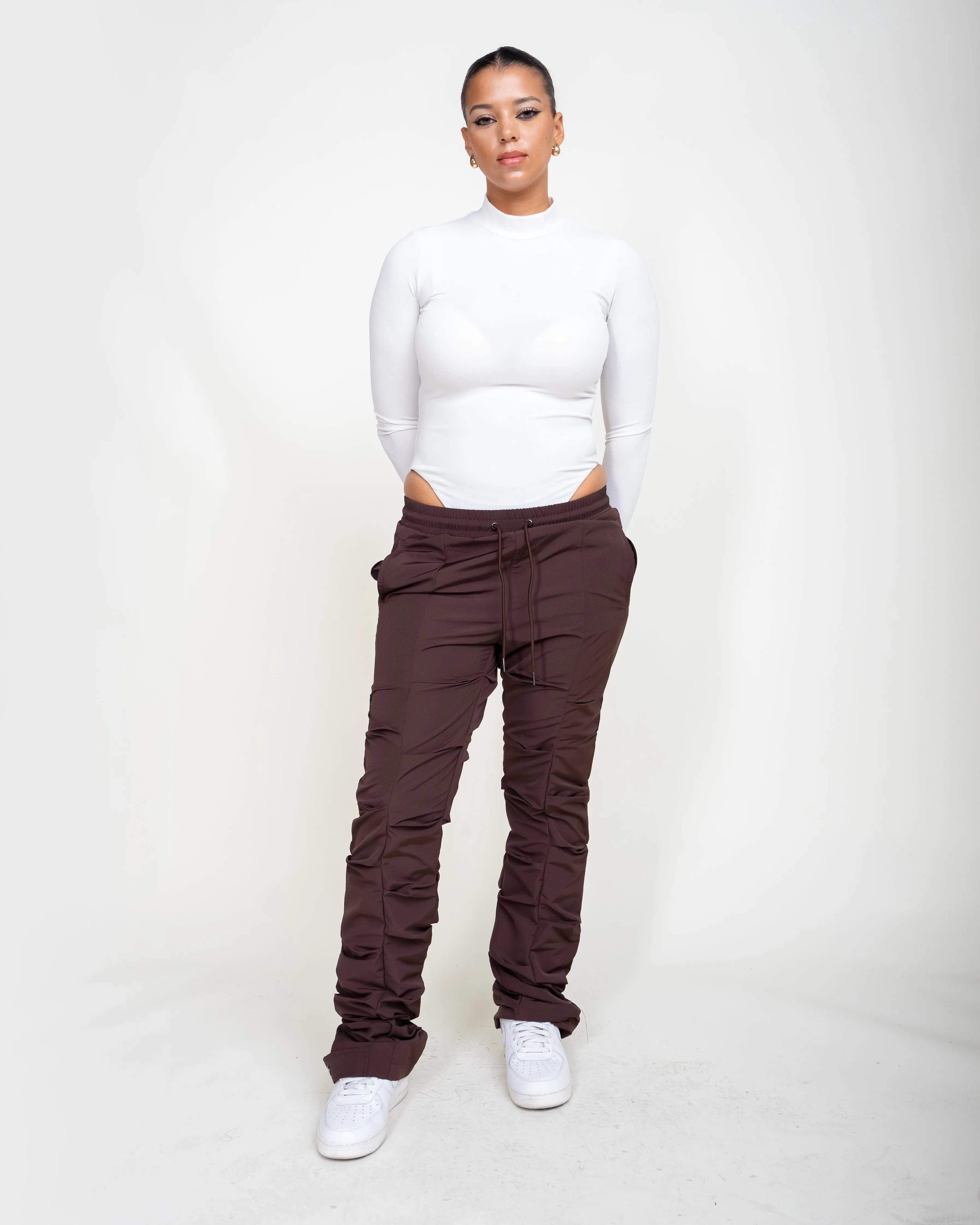 EPTM TEKNO FLARE PANTS-BROWN