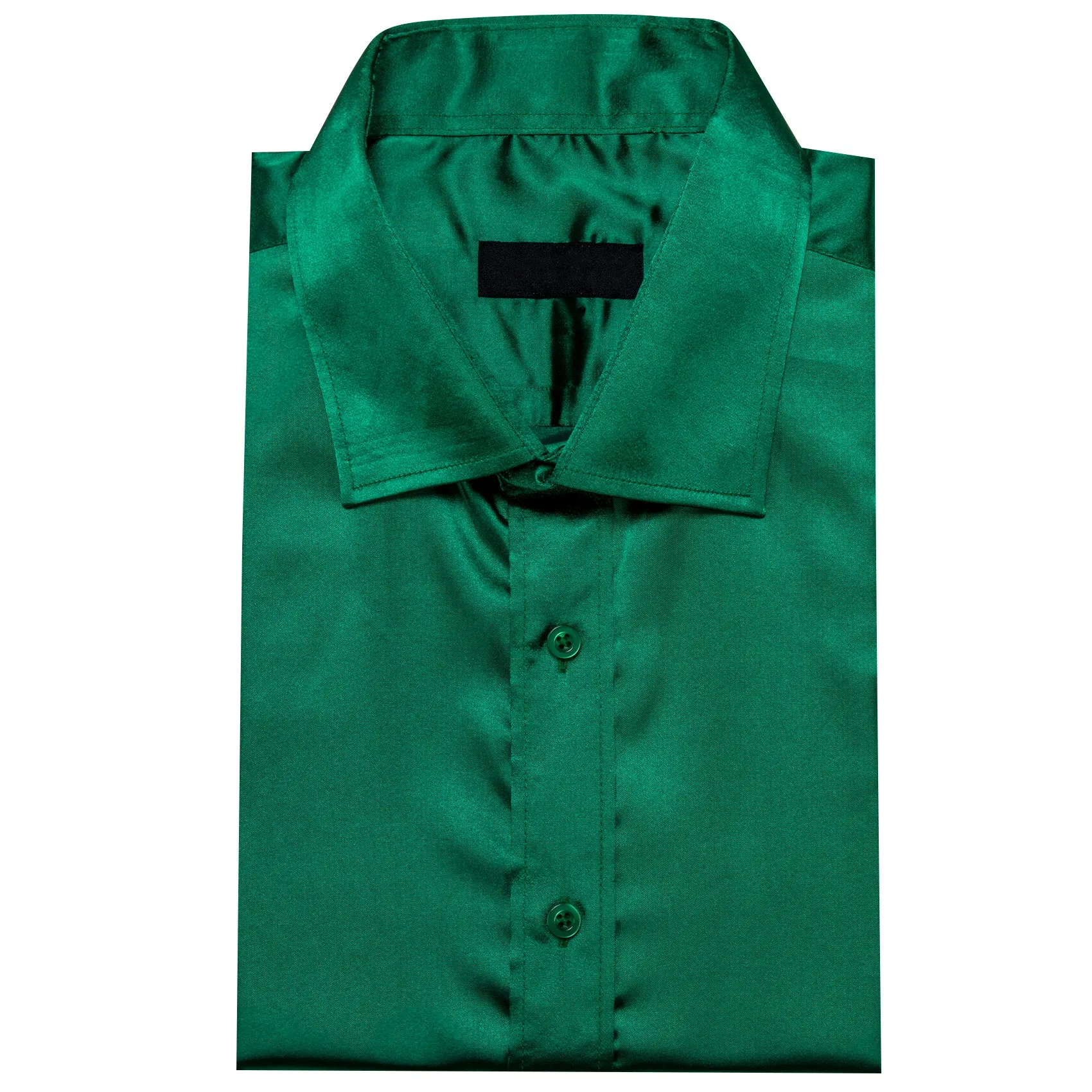 ForestGreen Solid Silk Men's Long Sleeve Shirt