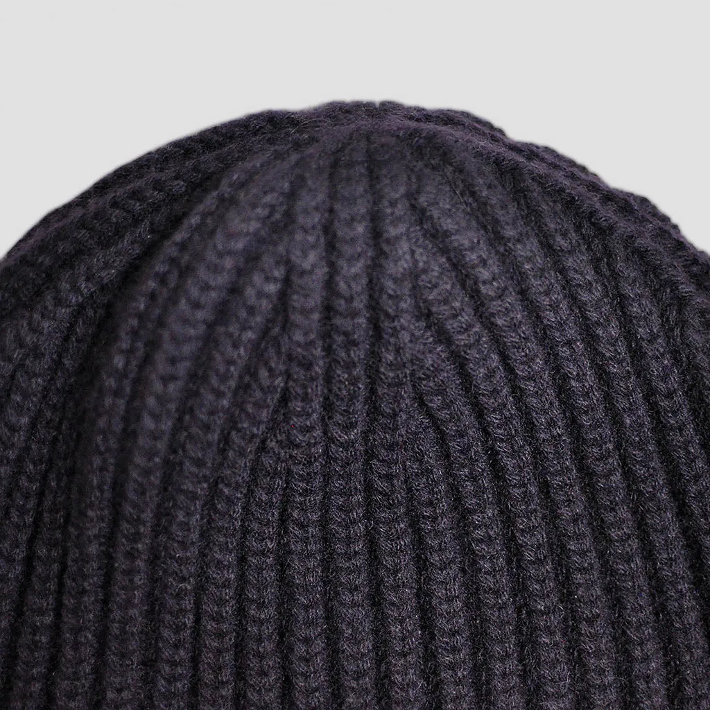 Four Ply Cashmere Winter Beanie in Purple & Green