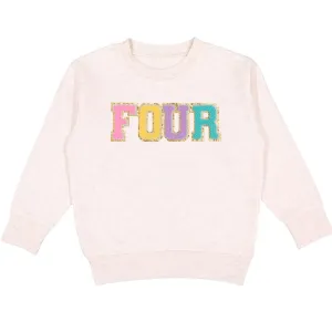 Fourth Birthday Patch Sweatshirt - Natural