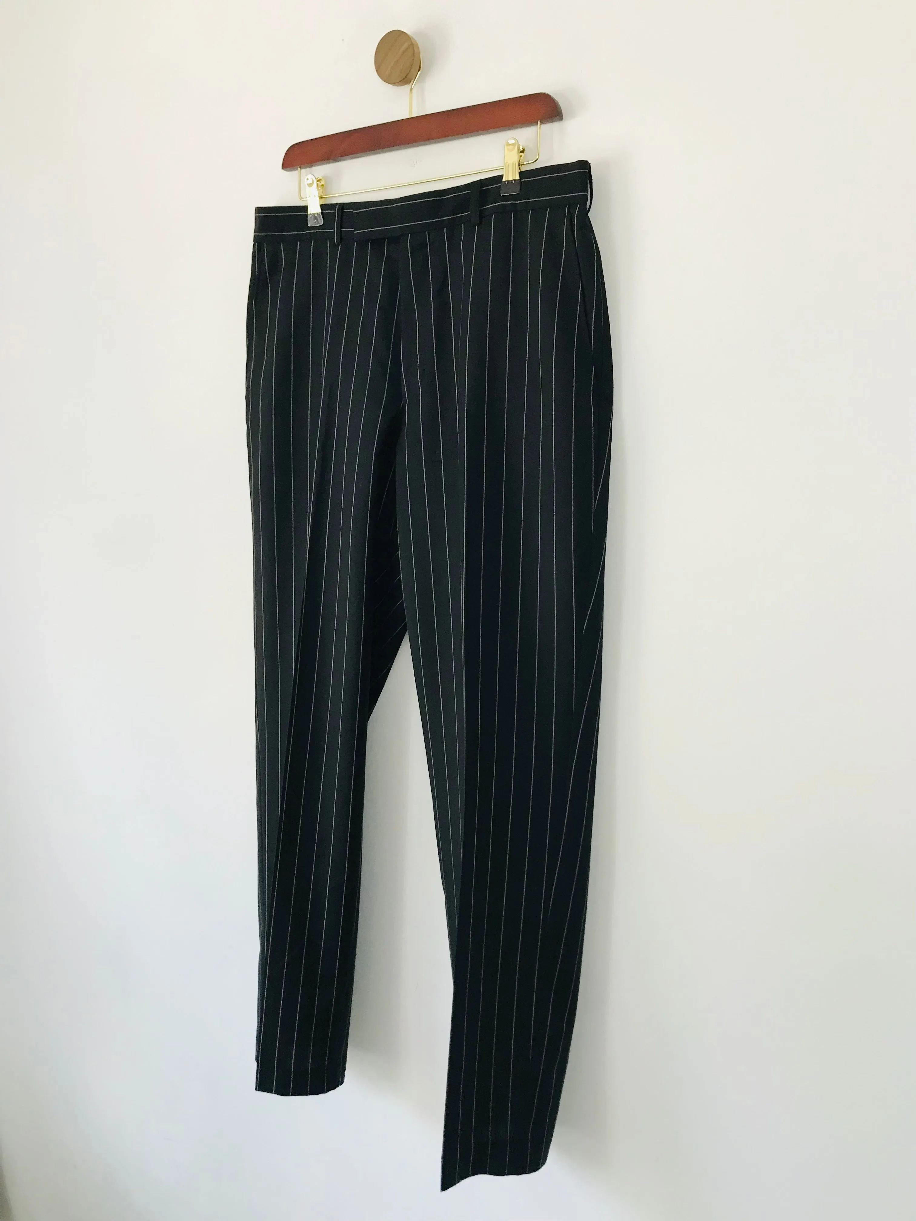 French Connection Men's Striped Smart Trousers | 34 | Black