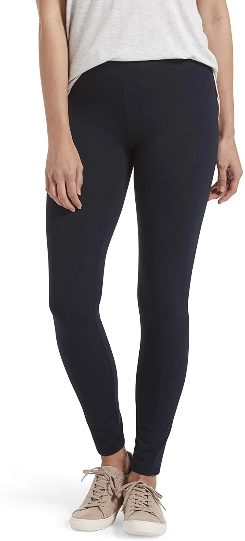 HUE Women's Cotton Ultra Legging with Wide Waistband, Assorted