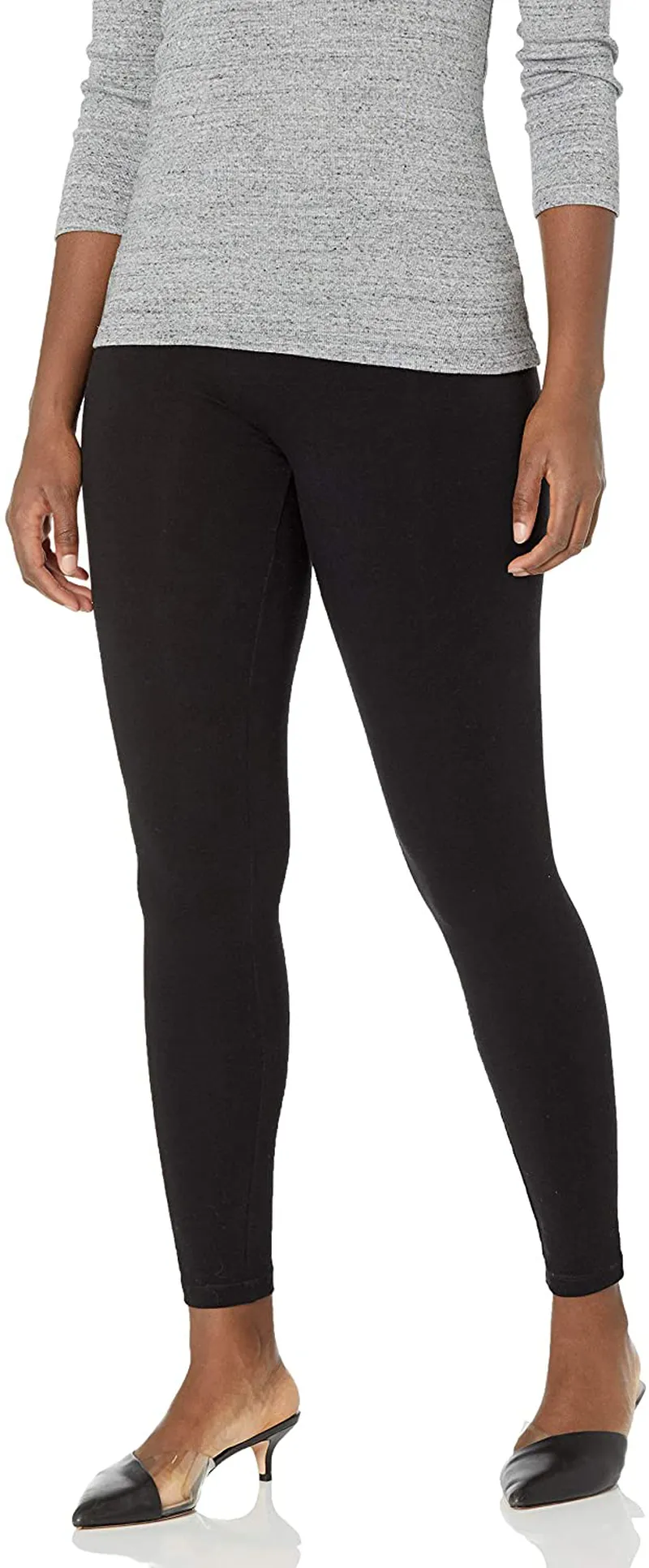 HUE Women's Cotton Ultra Legging with Wide Waistband, Assorted