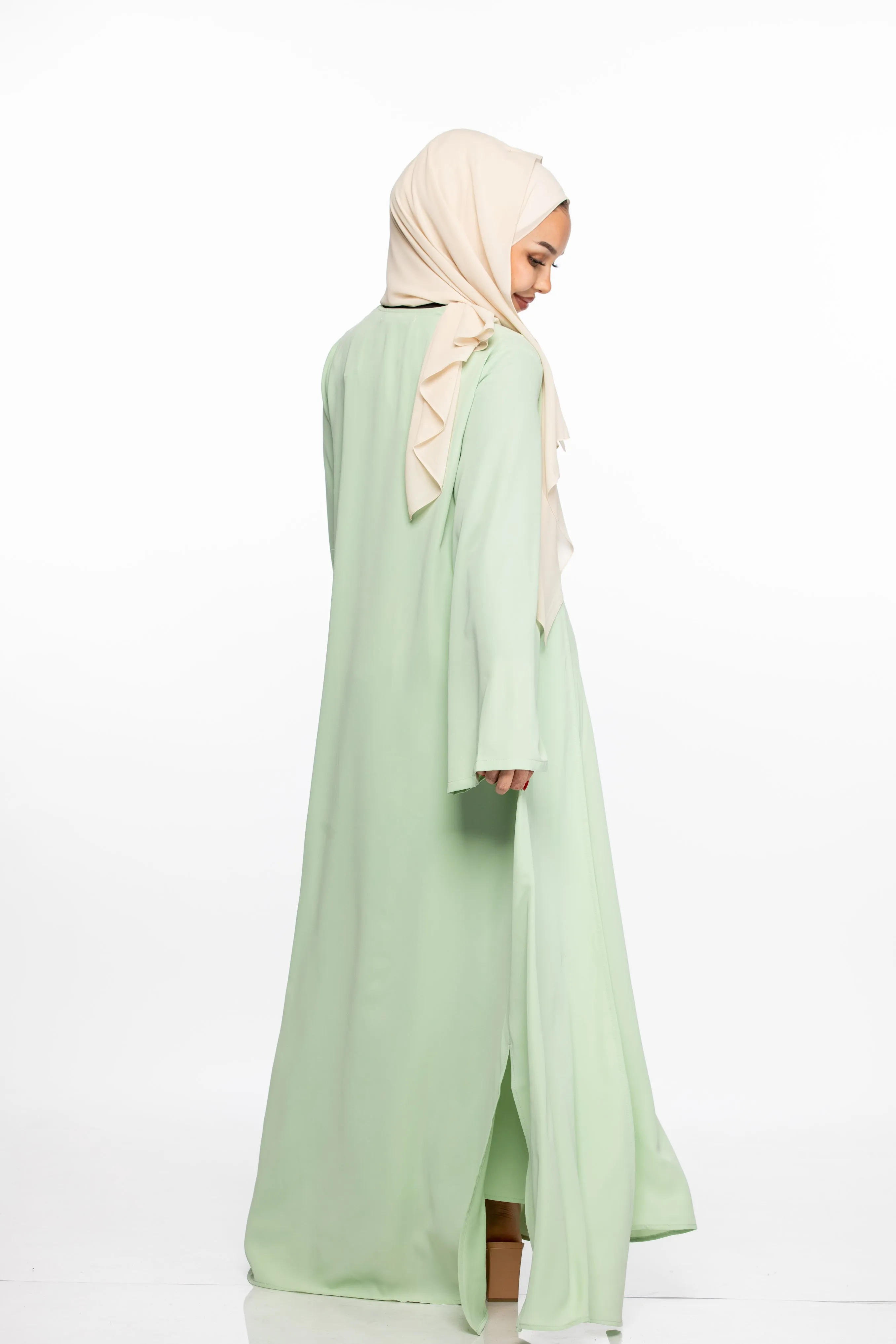 JANNAH ABAYA SET - MUTE SAGE