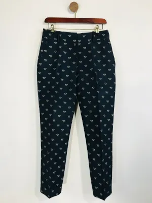 J.Crew Women's Bee Print Chinos Trousers | US4 UK8 | Blue