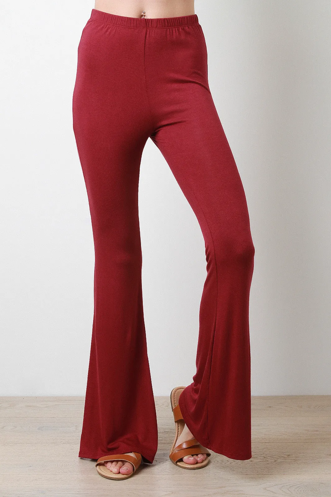 Jersey Knit Flared Pants