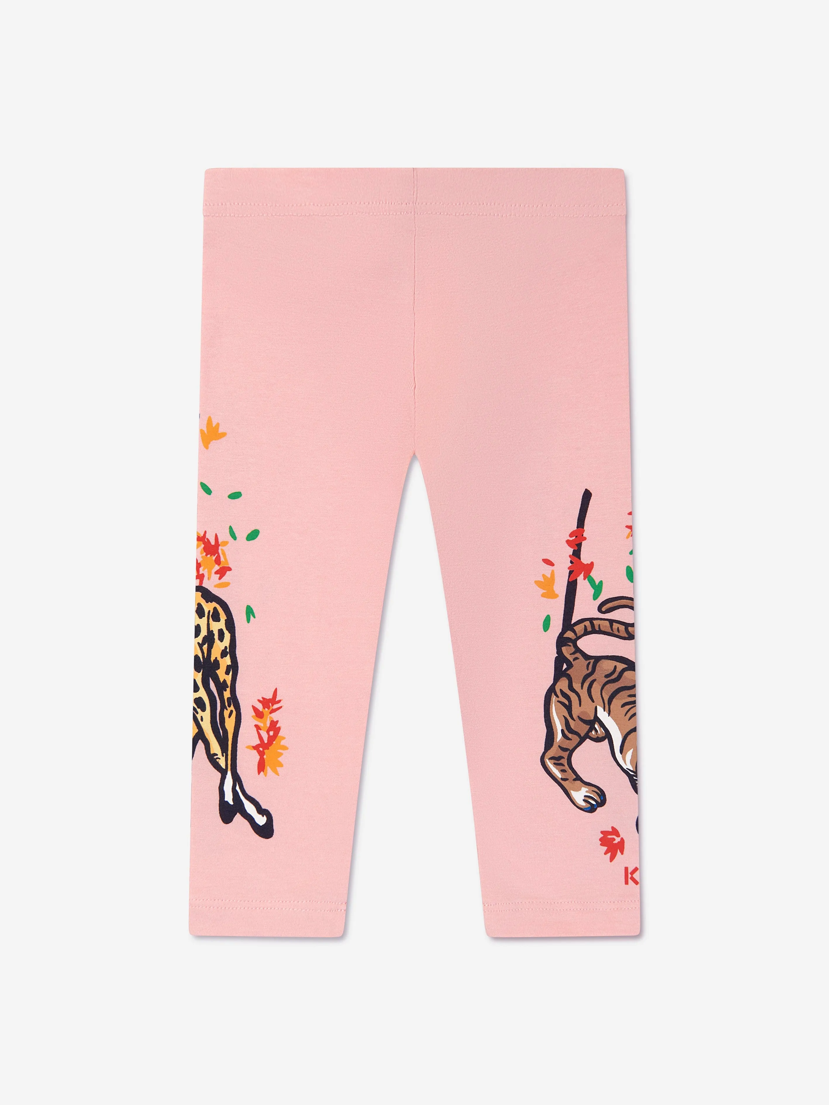 KENZO Baby Girls Organic Cotton Icons Leggings in Pink