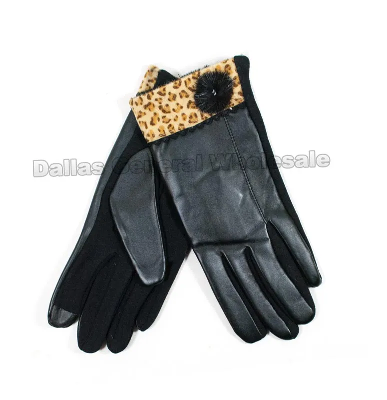 Ladies Fashion Cheetah Insulated Gloves Wholesale