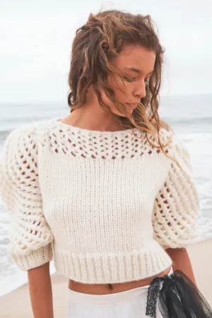 Larson Crop Pullover - ANTIQUE WHITE