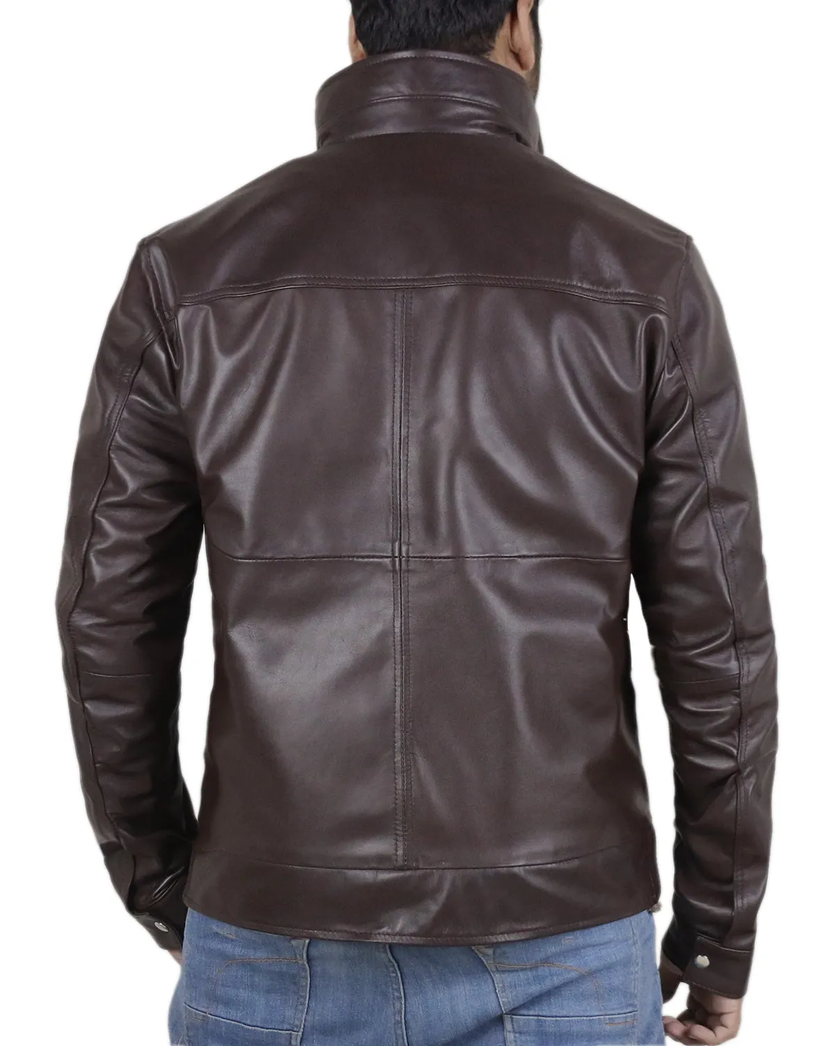 Leather Jackets Hub Mens Genuine Lambskin Leather Jacket (Black, Racer Jacket) - 1501462