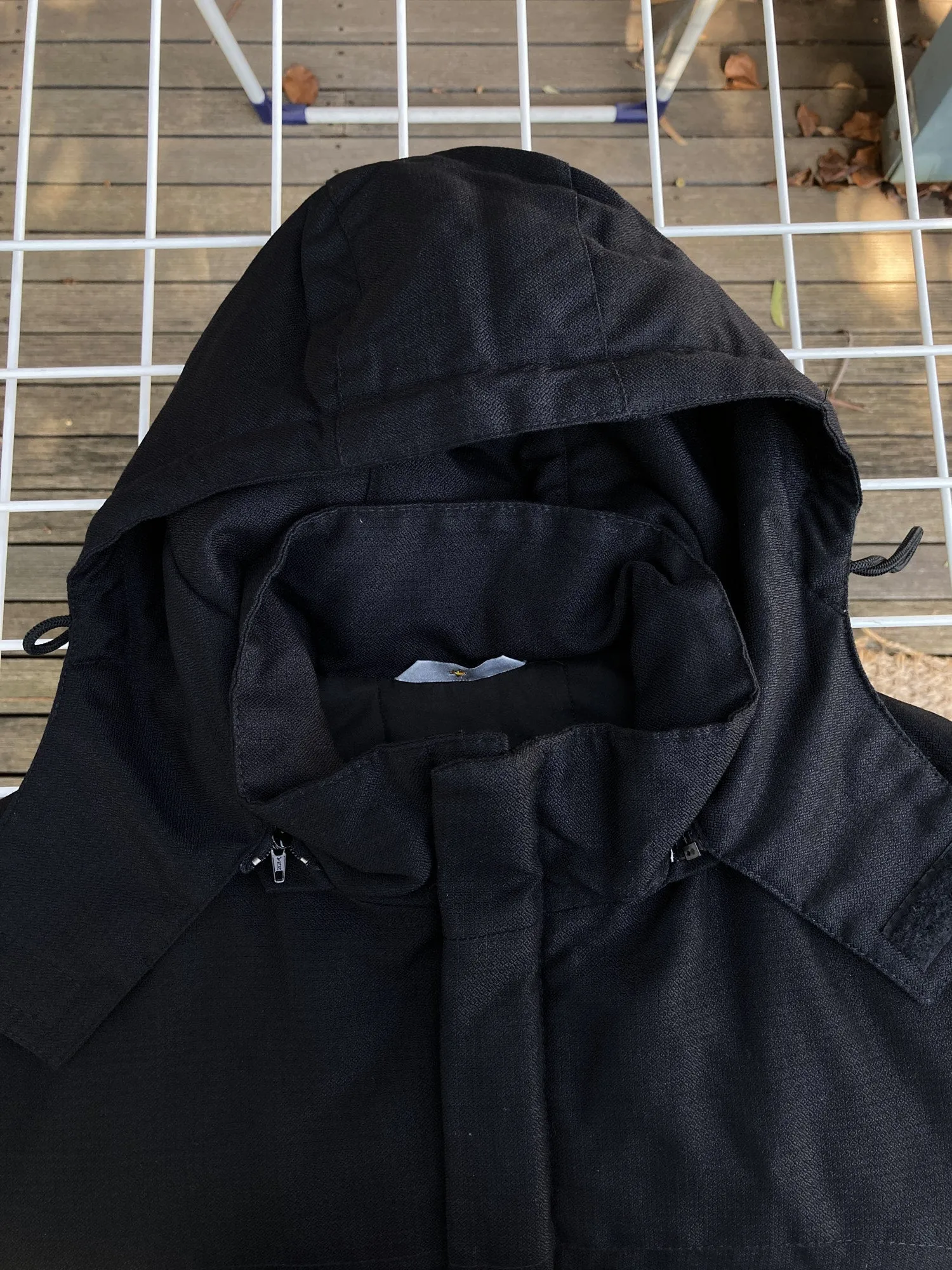 Mandarina Duck 2000s black padded nylon blend removable hood parka - IT 46